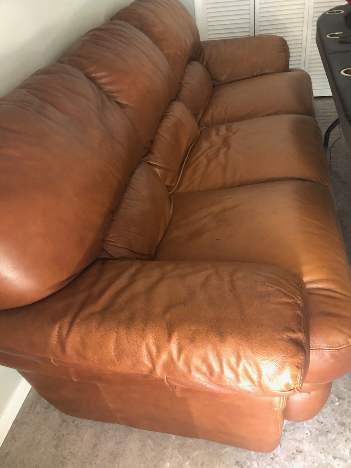Leather Sofa - Chair & Ottoman!
