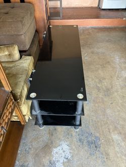 Black Glass TV Stand