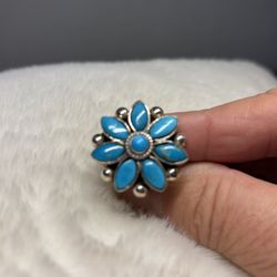 Turquoise Ring Genuine Size 9 Native American