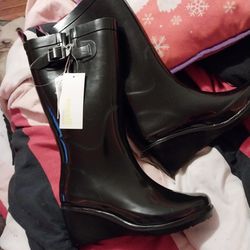 Ladys New Rain Boots With Heel Capelli New York 