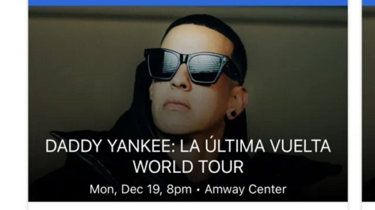 Daddy Yankee La Ultima Vuelta Tour ORLANDO FL Amway Dec 19 2022 2 FLOOR SEATS✅✅