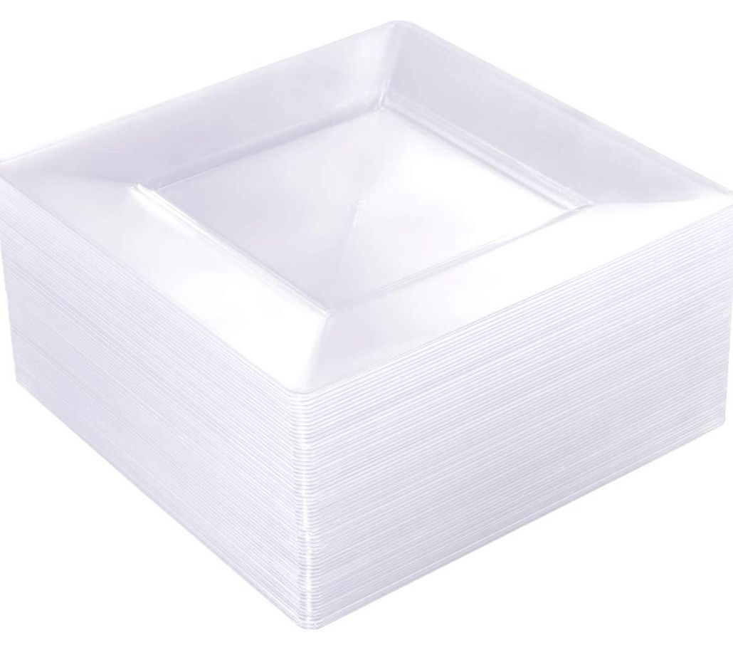 Clear Plastic Square Plates