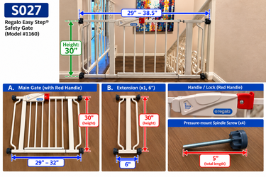 Regalo Easy Step Baby Gate 29–38.5” – White