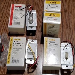 Unenco Dimmer Switches Ivory,White 9 Total New In Boxes