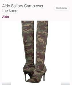 NEW - NEVER WORN - CAMOUFLAGE OVER KNEE BOOTS