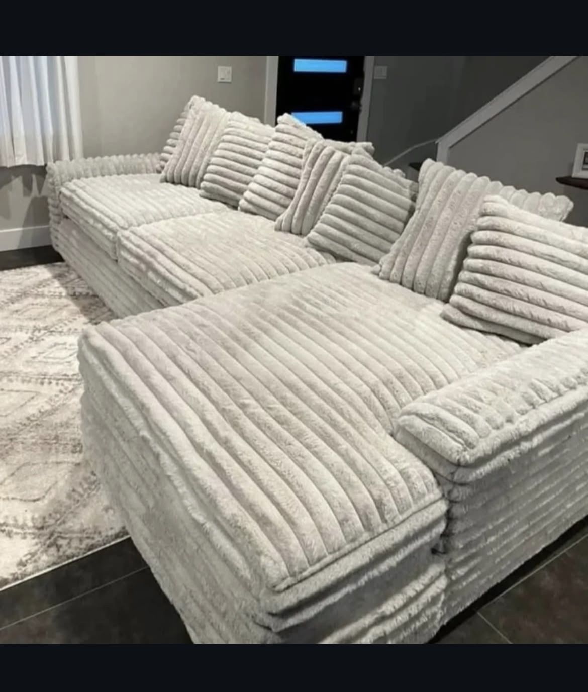 Brand New Super Plush Comfy Corduroy Sectional Set
