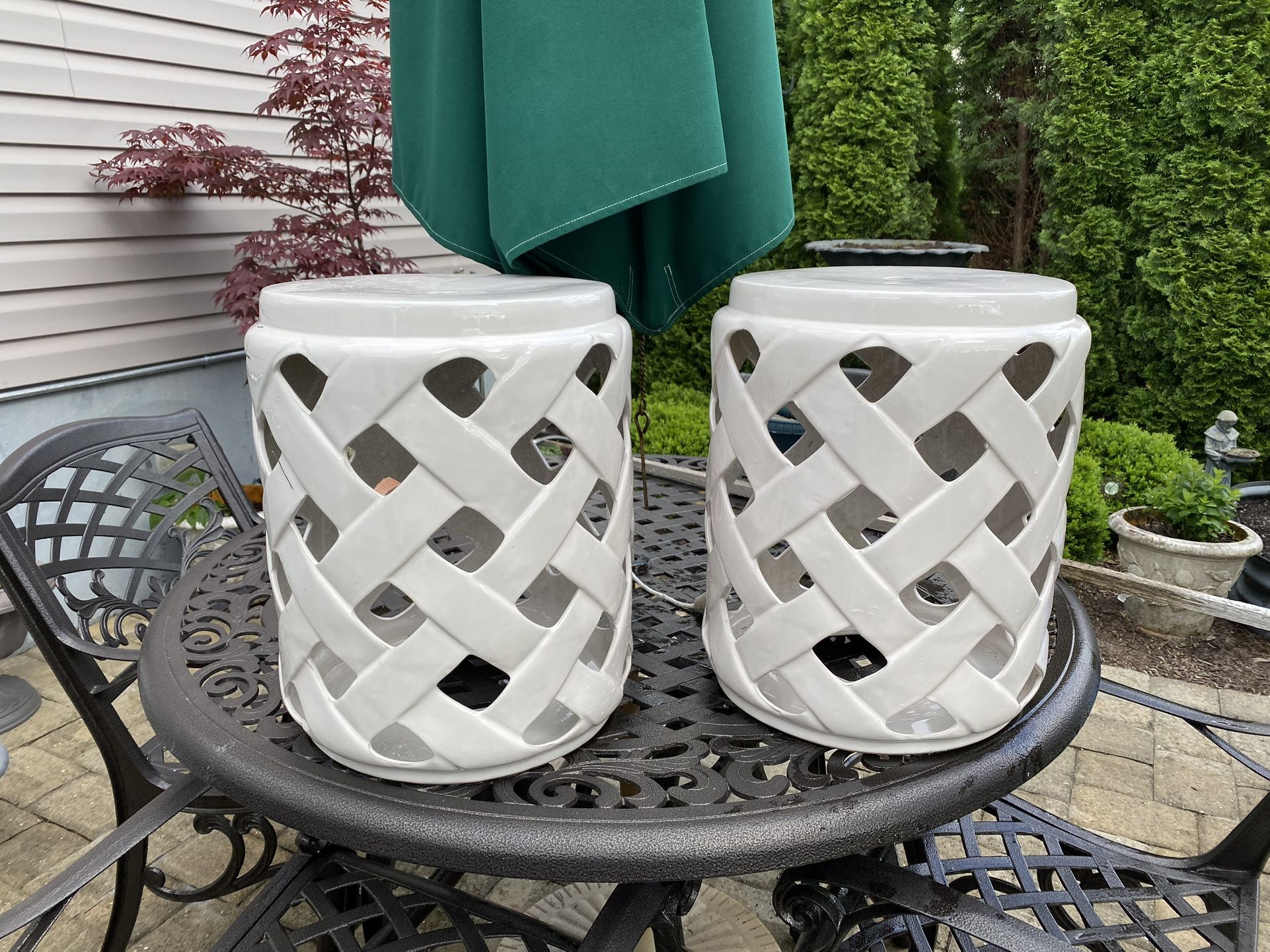 Ceramic Garden/Plant stools (2)