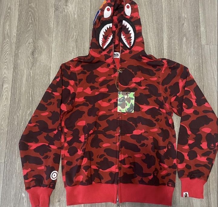 Red Bape Hoodie Large New 