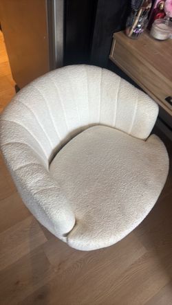White boucle chair