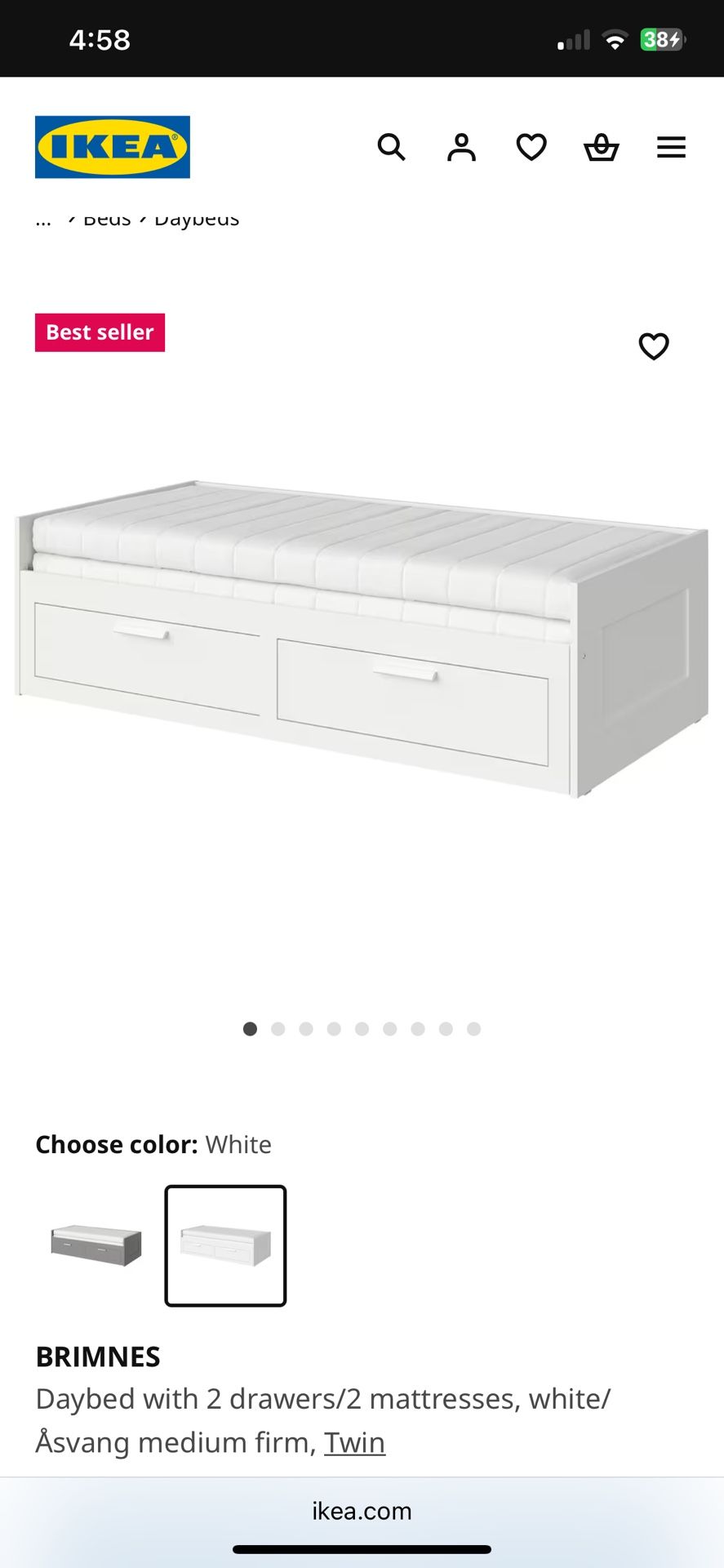 Bedroom Furniture - Bed, Bookcase, Nightstand