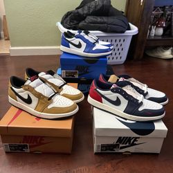 Jordan Retro 1 Low OG, 3 pairs Size 10, Brand New