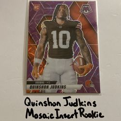 Quinshon Judkins Cleveland Browns RB Mosaic Short Print Insert Rookie Card. 