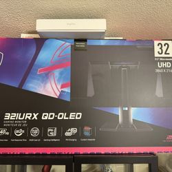 MSI MPG 321URX QD-OLED, 32" 4K UHD Quantum Dot OLED Gaming Monitor, 3840 x 2160, 0.03ms, 240Hz, True Black HDR 400, 90W USB Type C, HDMI, DP Port