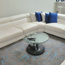 White Leather Corner Sofa