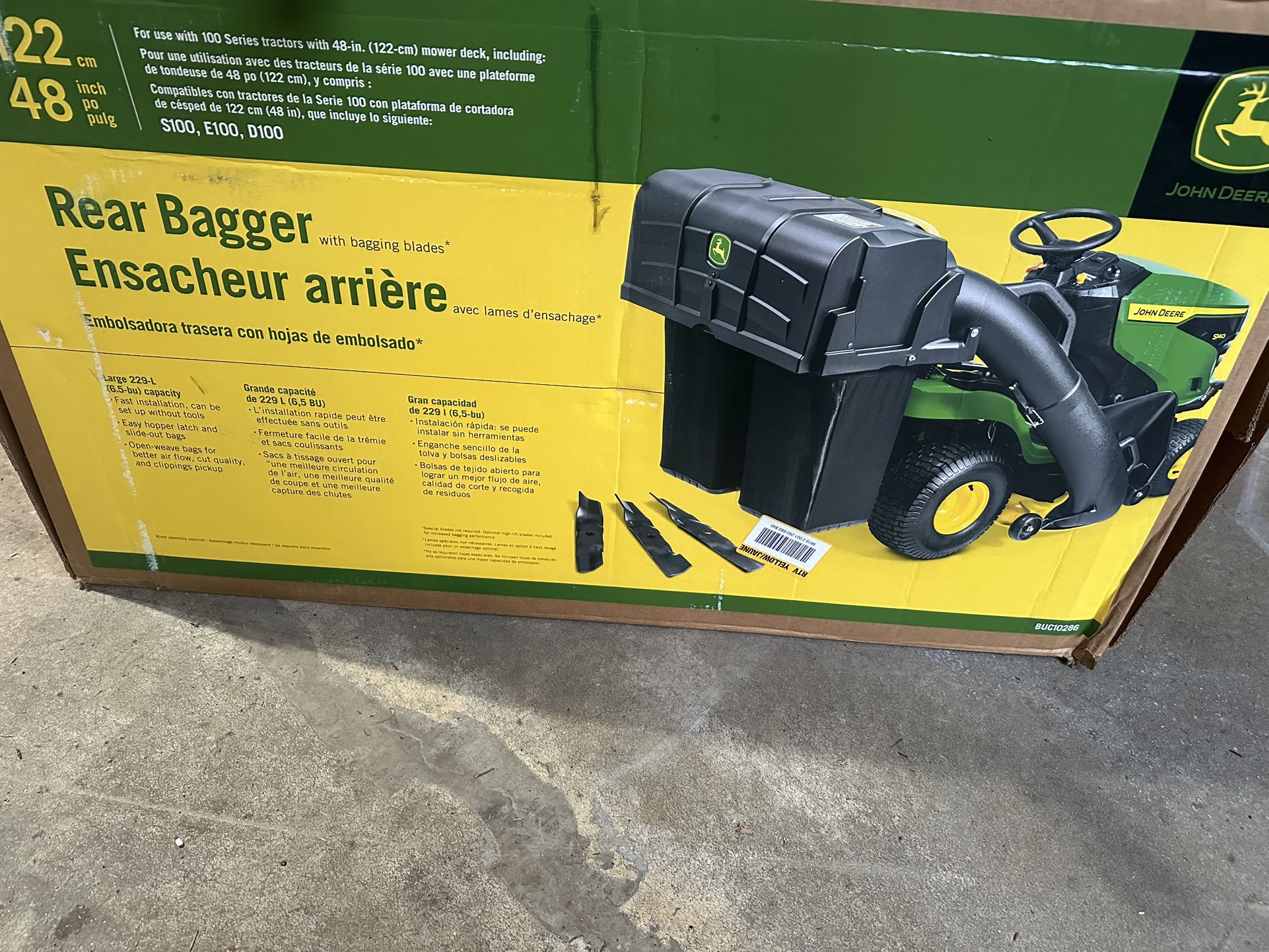 John Deer Down Mower Bag