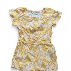 Old Navy Girls 2T Yellow White Pineapple Print Romper