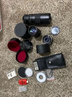 Camera Lens Lot with Accessories