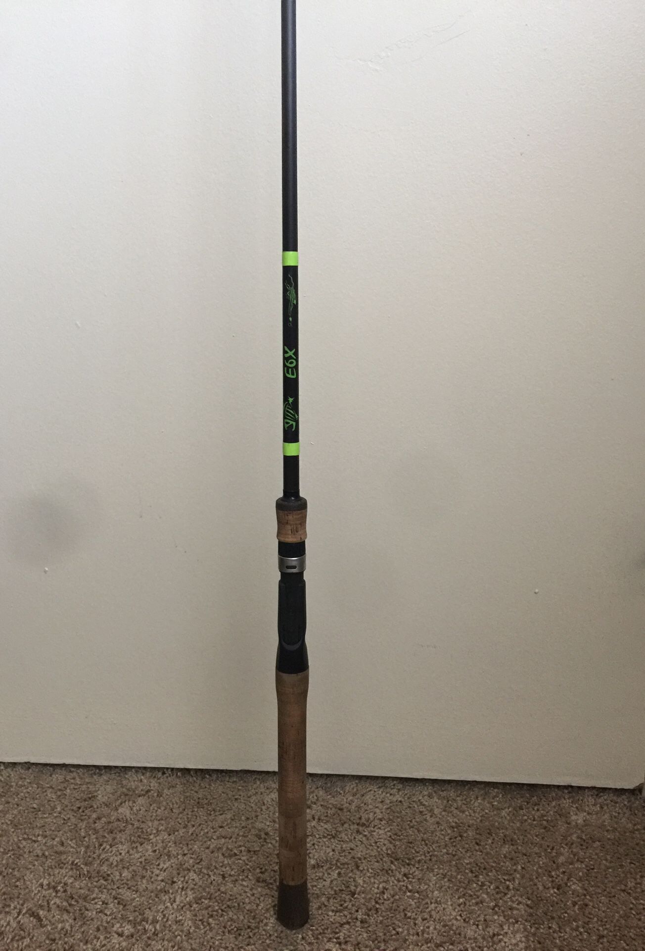 Gloomis e6x casting rod 853c JWR, 7’1” MED-HEAVY extra fast action. Lure rating 3/16-5/8 oz.