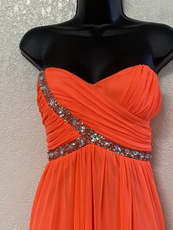 CITY STUDIO, Fluorescent Orange Chiffon Dress, Size 9