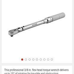ICON 3/8 in. Drive, 5 to 75 ft-b Professional Flex- C Head Click lorque Wrench