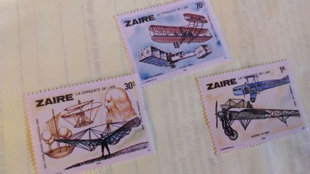 3 postage stamps from Zaire Africa
