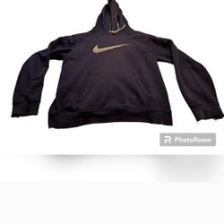 Large Nike distressed hoodie blue mens