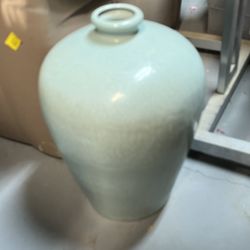 Sale! Large Celadon Vase with Lotus Pattern 