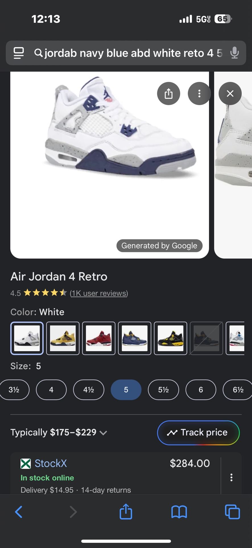 BRAND NEW JORDAN 4 5y