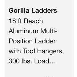 Gorilla ladder 18ft 300lbs 