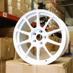 New 18 Inch Rays ZE40 Style Wheels 18x8.5 5x112/5x114.3 +42 Dash White Rims Set of 4