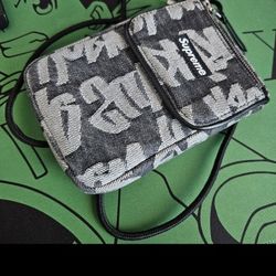 Supreme Fat Tip Jacquard Pouch(black) 