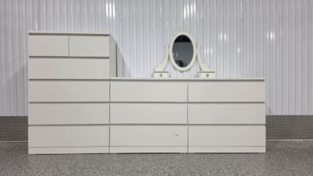 White Dresser and Chest of Drawers Set