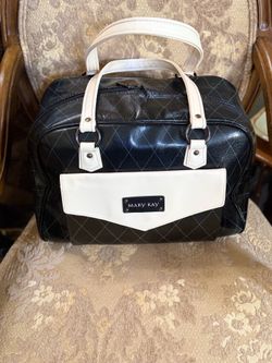 Vintage Mary Kay Black and Cream  Overnight Tote
