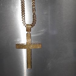 21 Inch 10k Franco, 10k Canary Yellow Diamond Cross