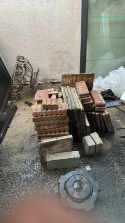 Used Clay Roof Tiles and Concrete Blocks clay brick