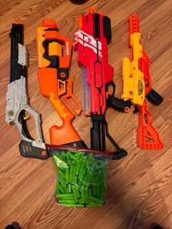 Nerf Blaster Lot with Darts – 4 Guns