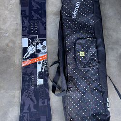 GNU  Lib Tech Riders Choice Skate Banana Snowboard 154.5cm And Burton Snowboard Bag