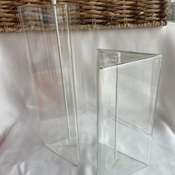 Set Of Two Firelight Glass Oil Lamps, Never Used 