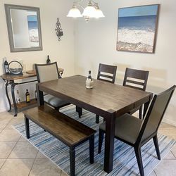 Beautiful Dining Room Set With 4 Chairs And Bench 