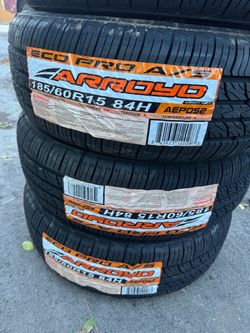 Set of 4 brand new tires 185/60/15 ( We install & balance)