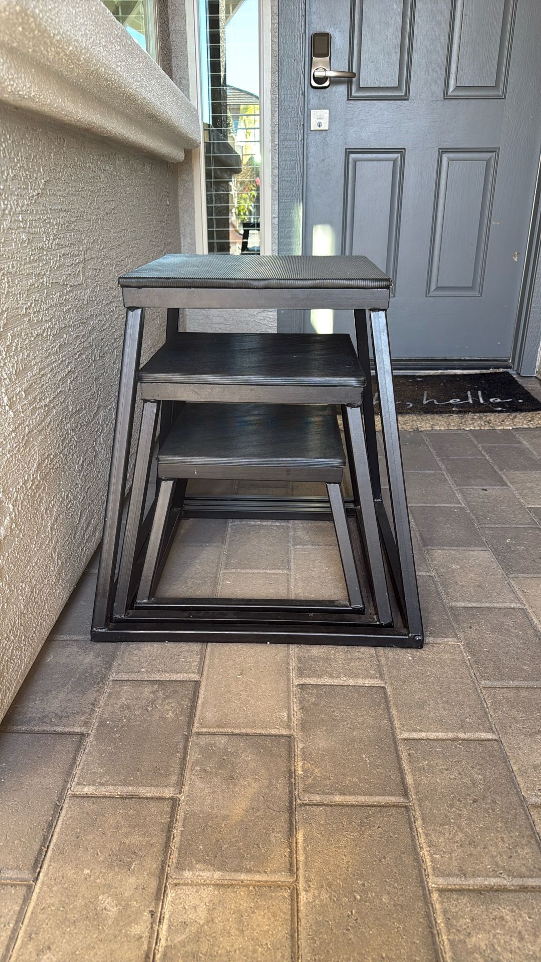 3 Different Size Box Jumps For Exercise