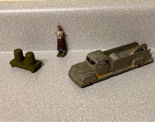 Vintage Diecast Toy Truck Set with Figures