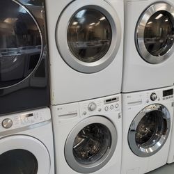 LG Front Load Washer And Stackable Gas Dryer Set 