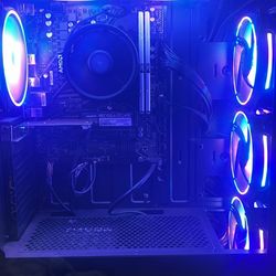 MXZ Desktop Gaming Computer R5 5600G 16GB DDR4 3200 500G NVME SSD 6 RGB Fans