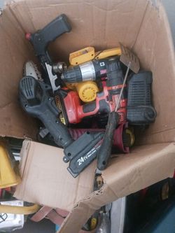 Tools toolboxes Dewalt drills sockets bunch of tools