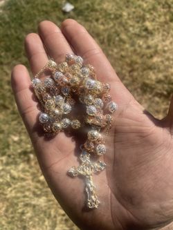 14k Bonded Tri Gold Rosary 