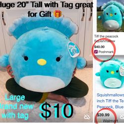 $10 Brand New Large 20” peacock 🦚 with Tag Squishmallow great for Basket Gifts 🎁