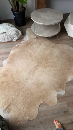 Natural Cowhide Rug Tan Beige