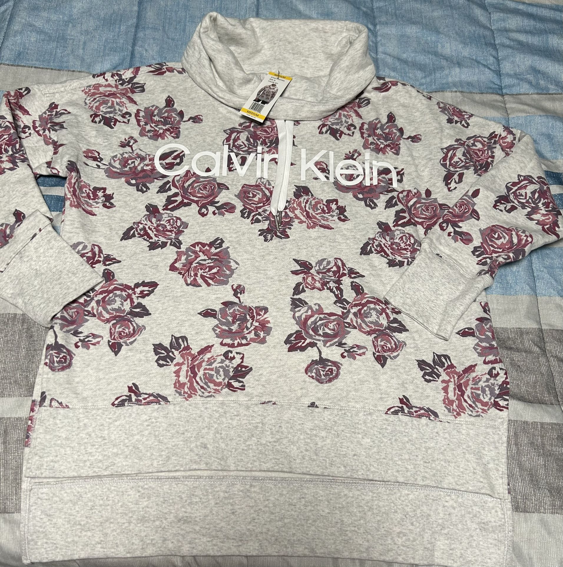 womens new with tags calvin klein sweatshirt with floral print