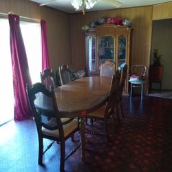 6 Seat Dining Table Set w/ Matching China Cabinet 